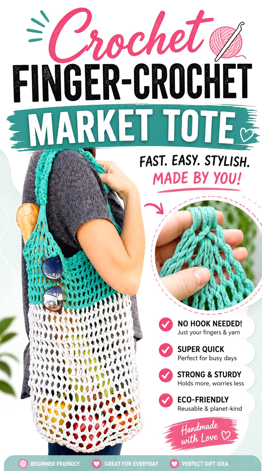 Crochet Finger Crochet Market Tote