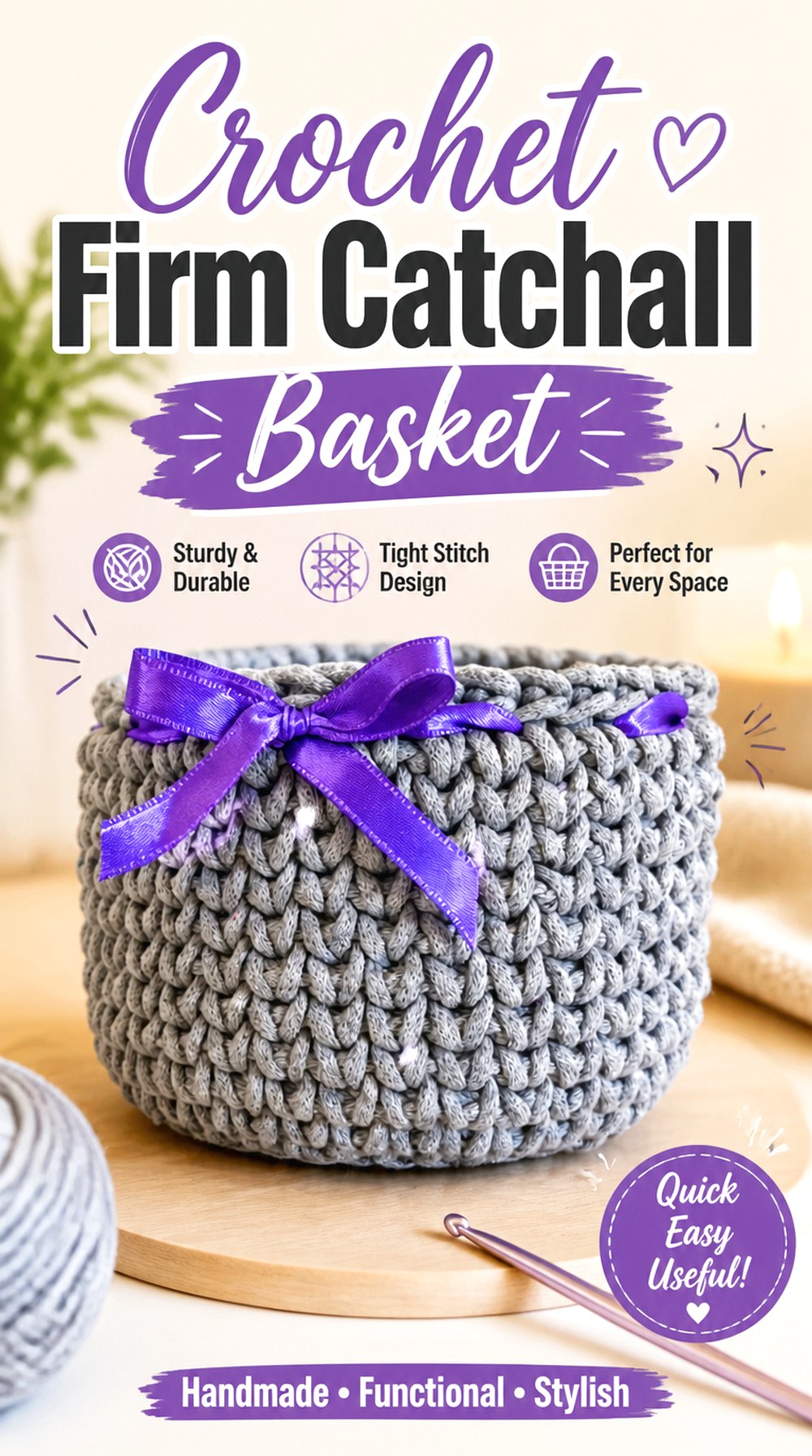 Crochet Firm Catchall Basket
