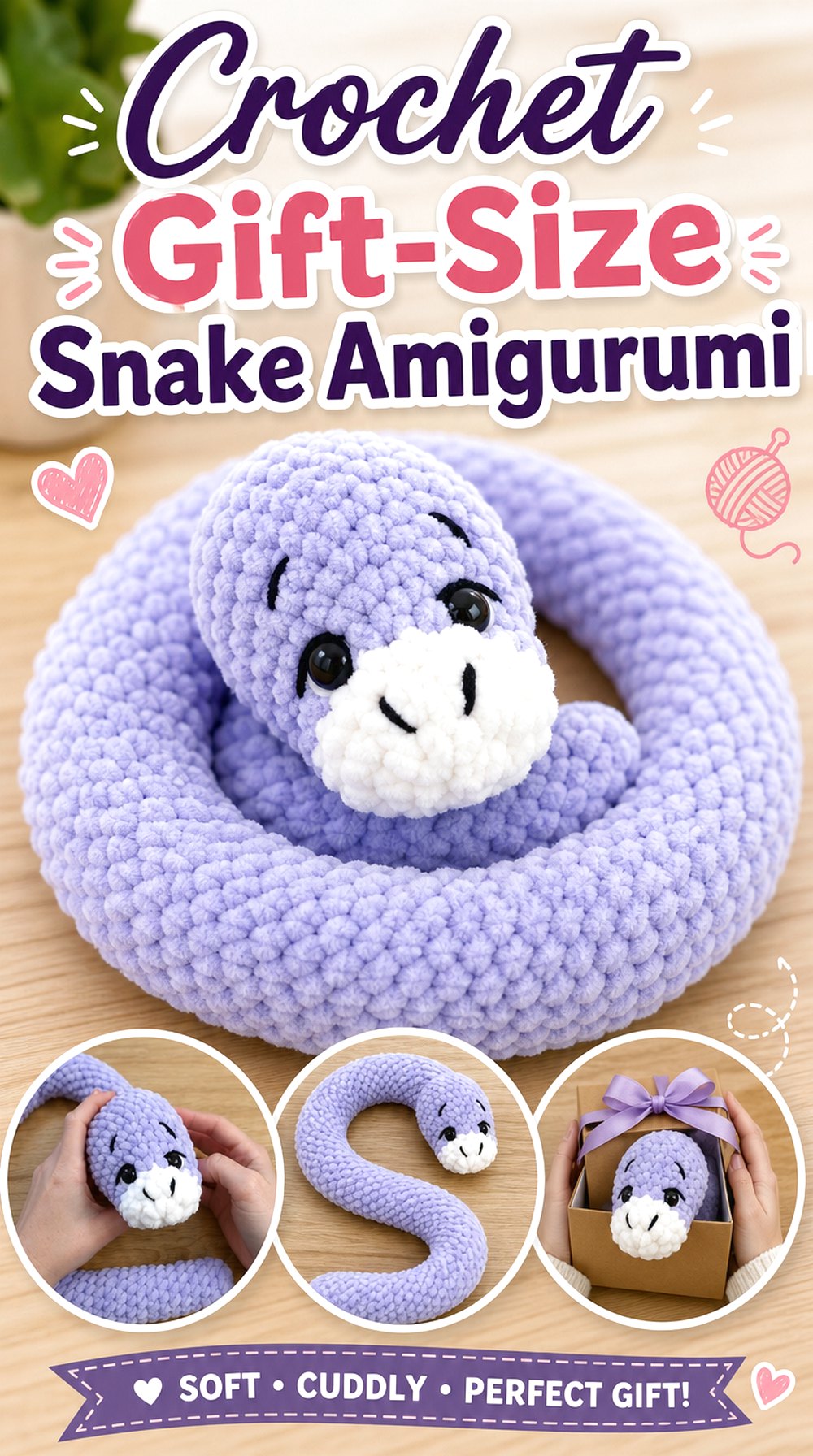 Crochet Gift Size Snake Amigurumi