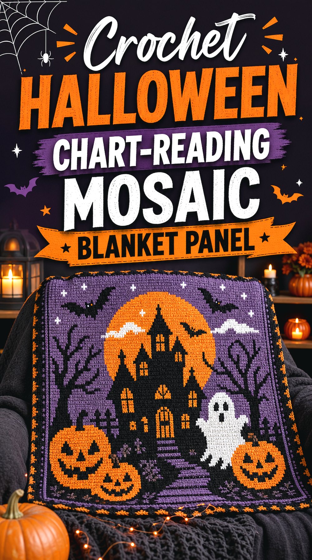Crochet Halloween Chart Reading Mosaic Blanket Panel