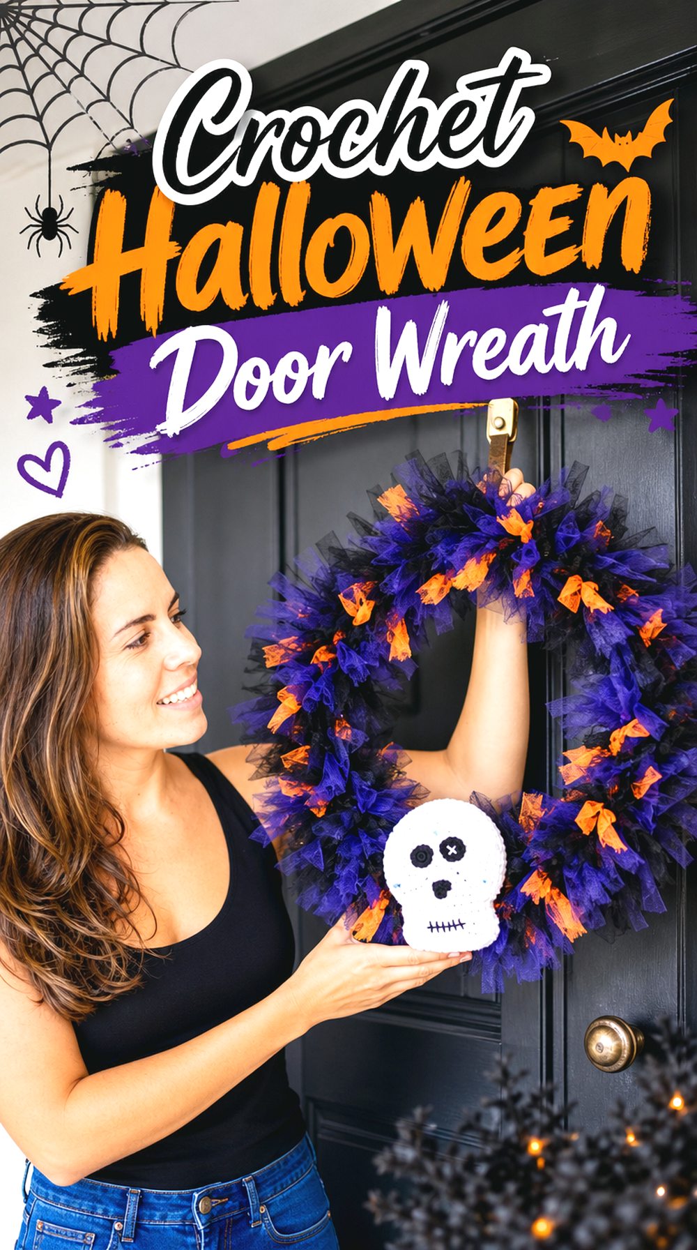 Crochet Halloween Door Wreath