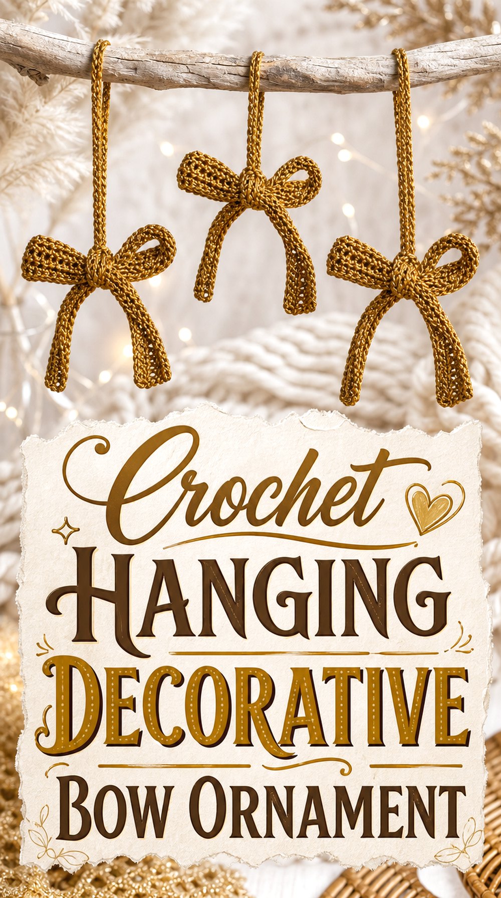 Crochet Hanging Decorative Bow Ornament