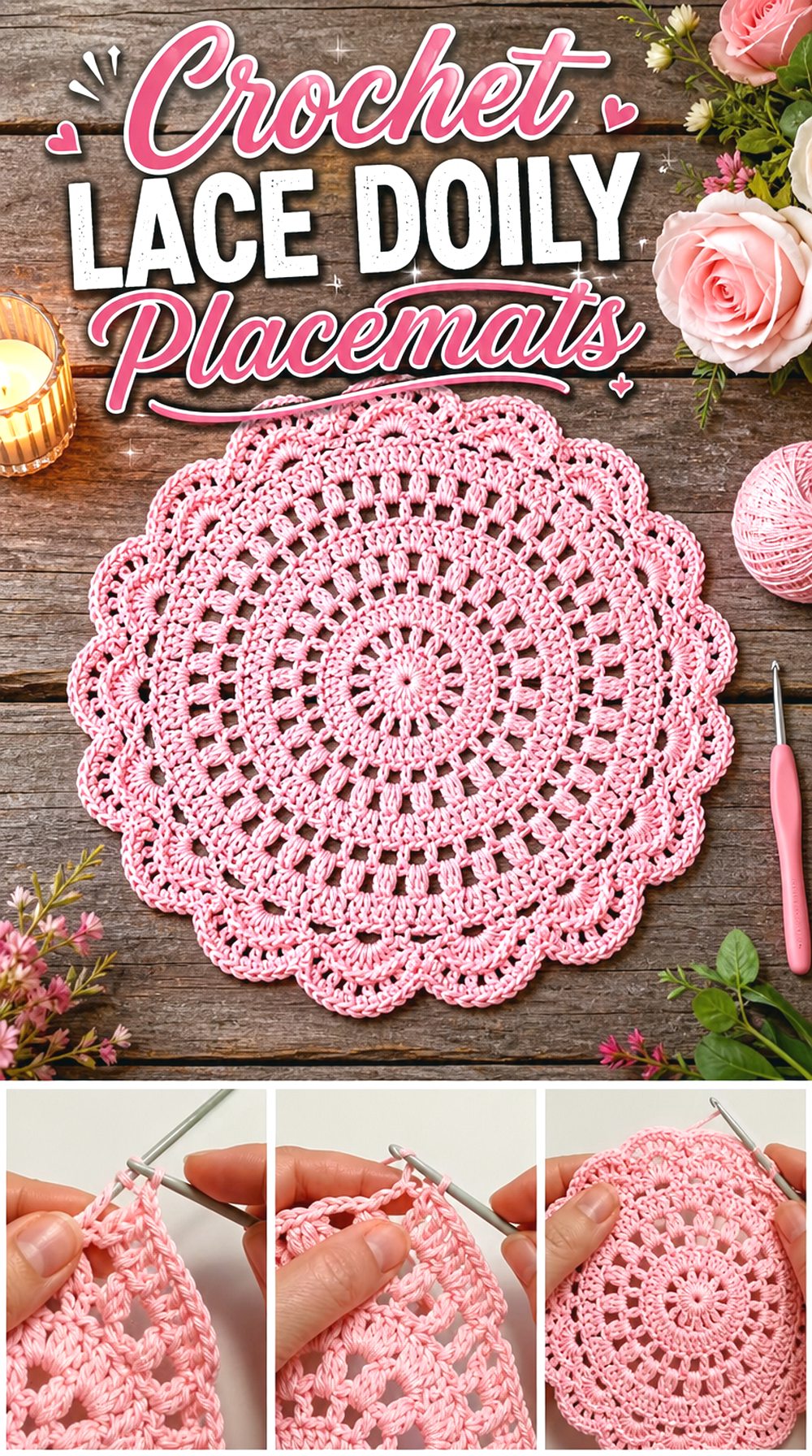 Crochet Lace Doily Placemat