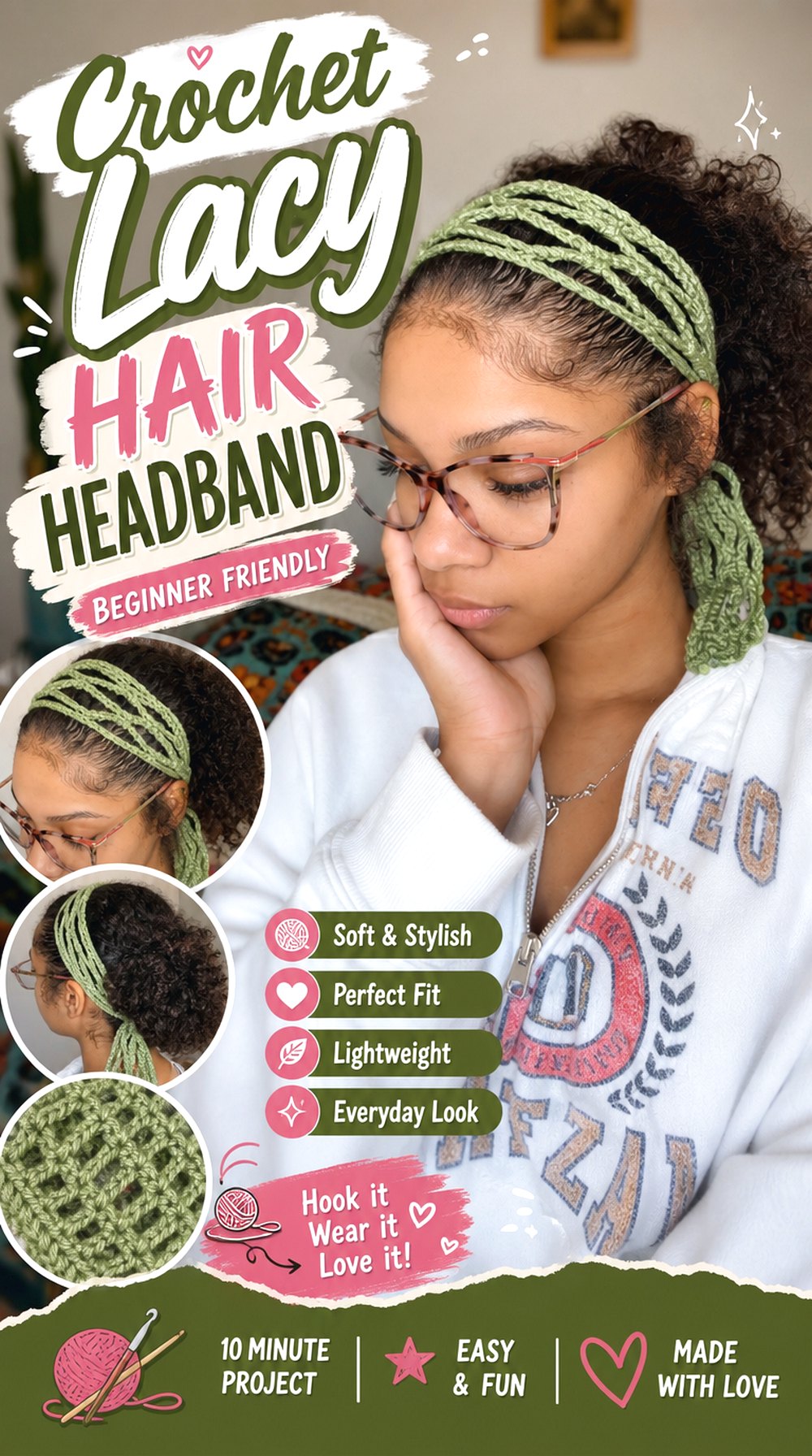 Crochet Lacy Hair Headband
