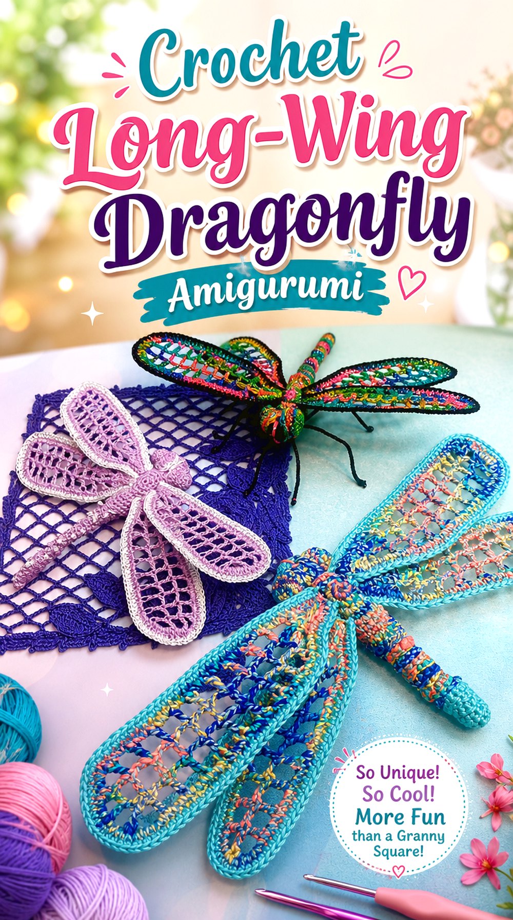 Crochet Long Wing Dragonfly Amigurumi