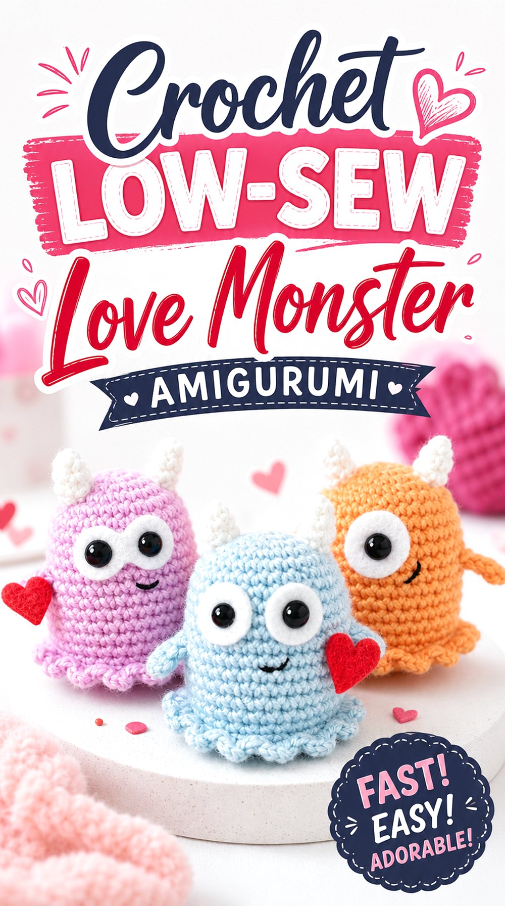 Crochet Low Sew Love Monster Amigurumi
