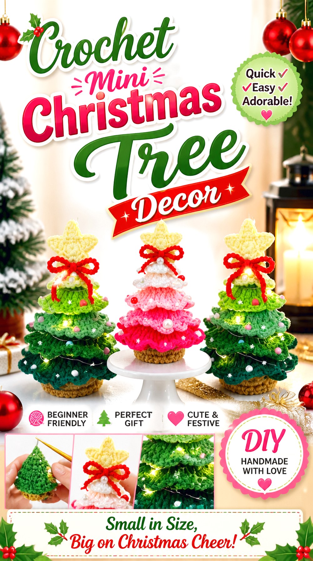 Crochet Mini Christmas Tree Decor