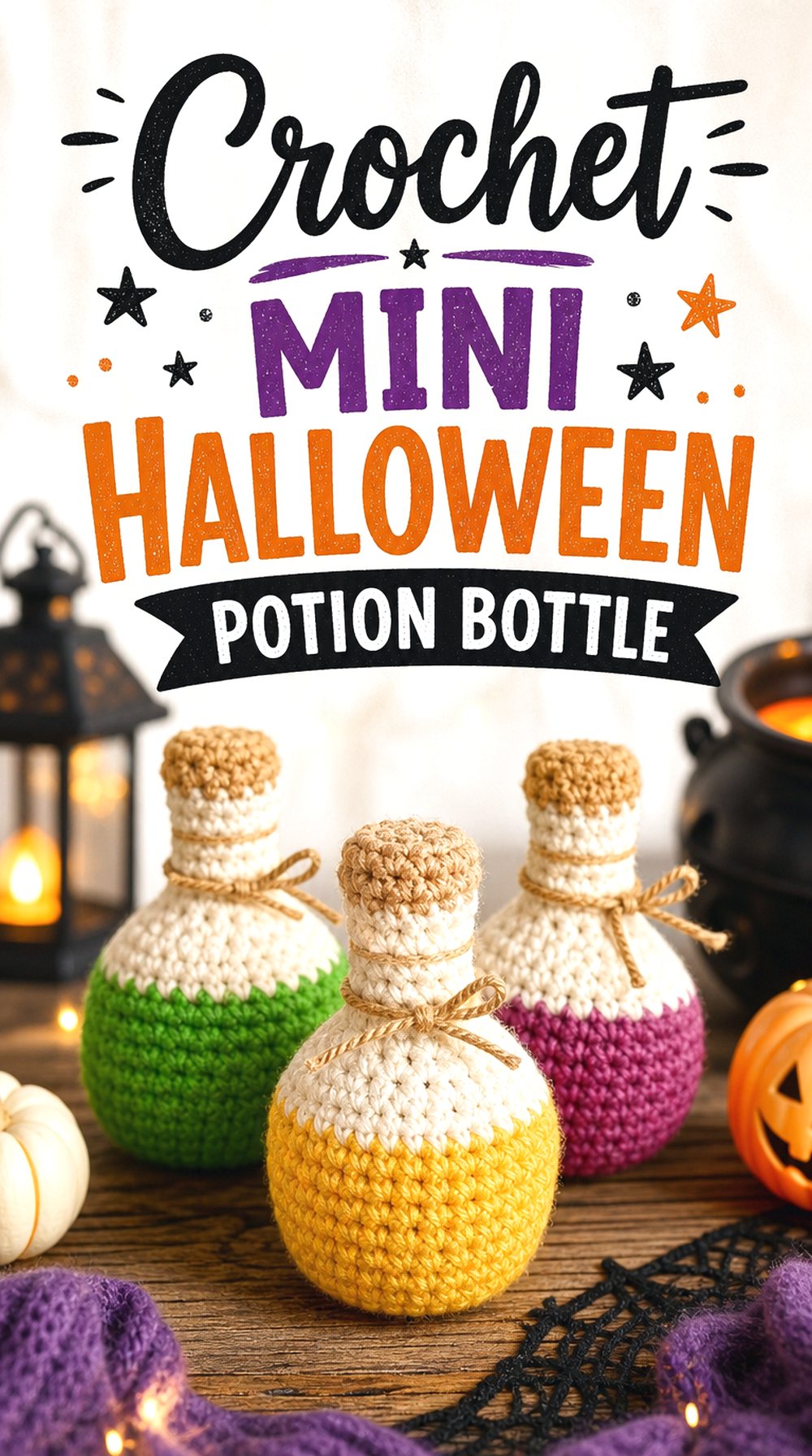 Crochet Mini Halloween Potion Bottle