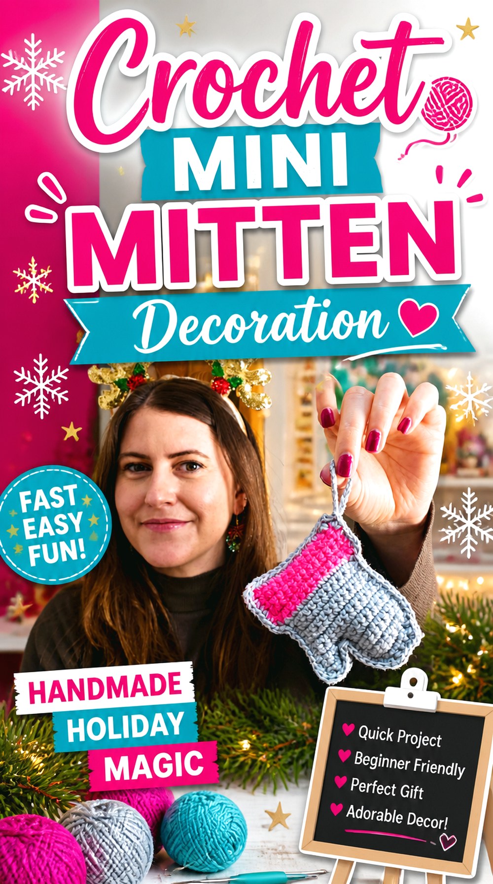 Crochet Mini Mitten Decoration