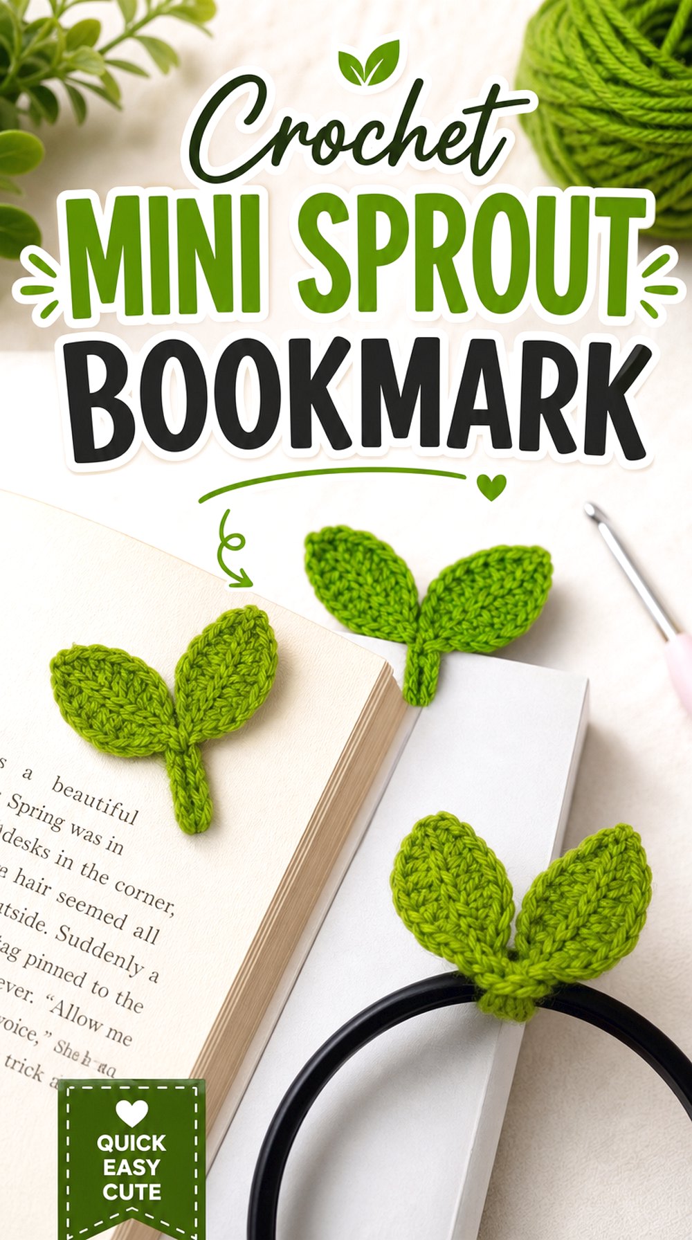 Crochet Mini Sprout Bookmark