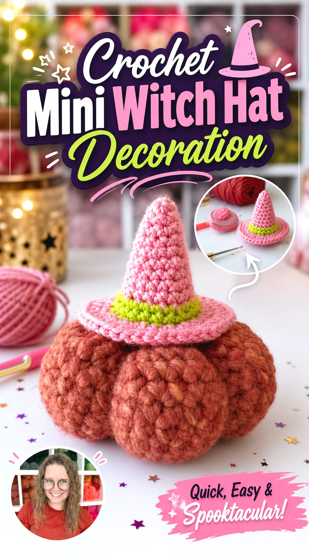 Crochet Mini Witch Hat Decoration