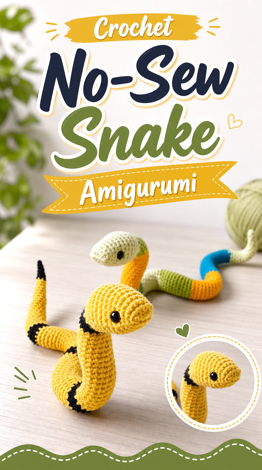 Crochet No Sew Snake Amigurumi