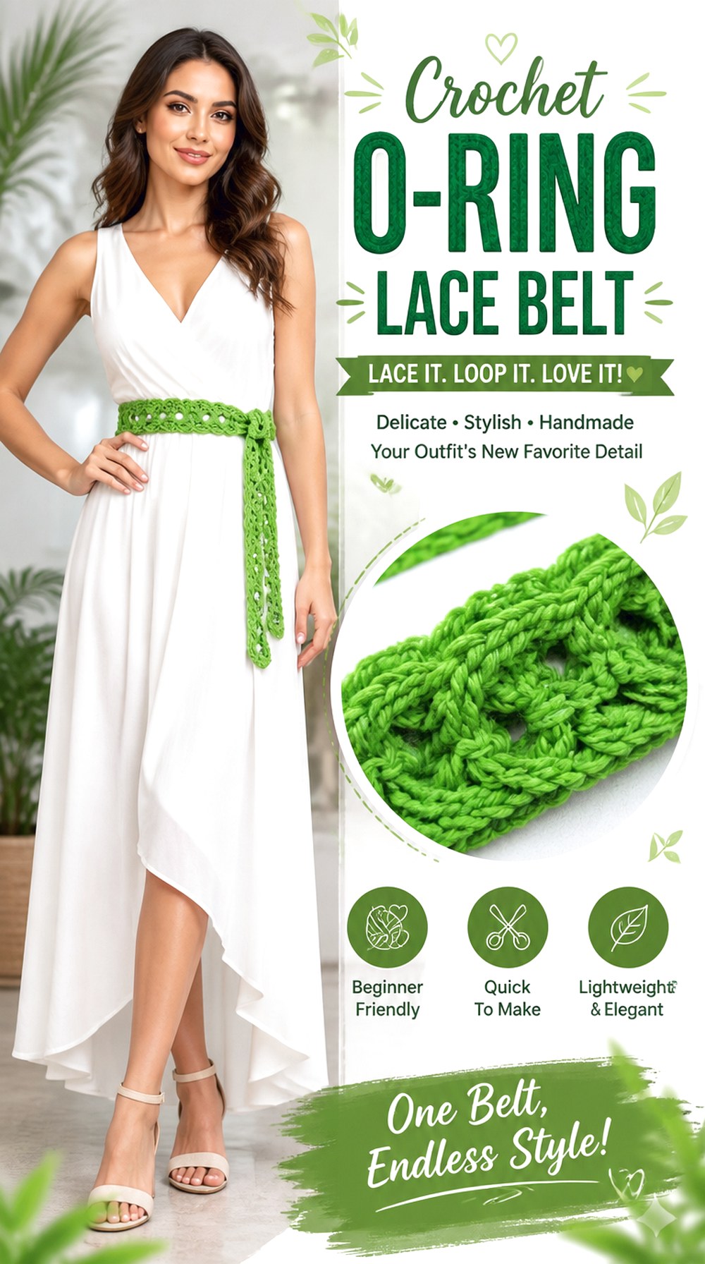 Crochet O Ring Lace Belt