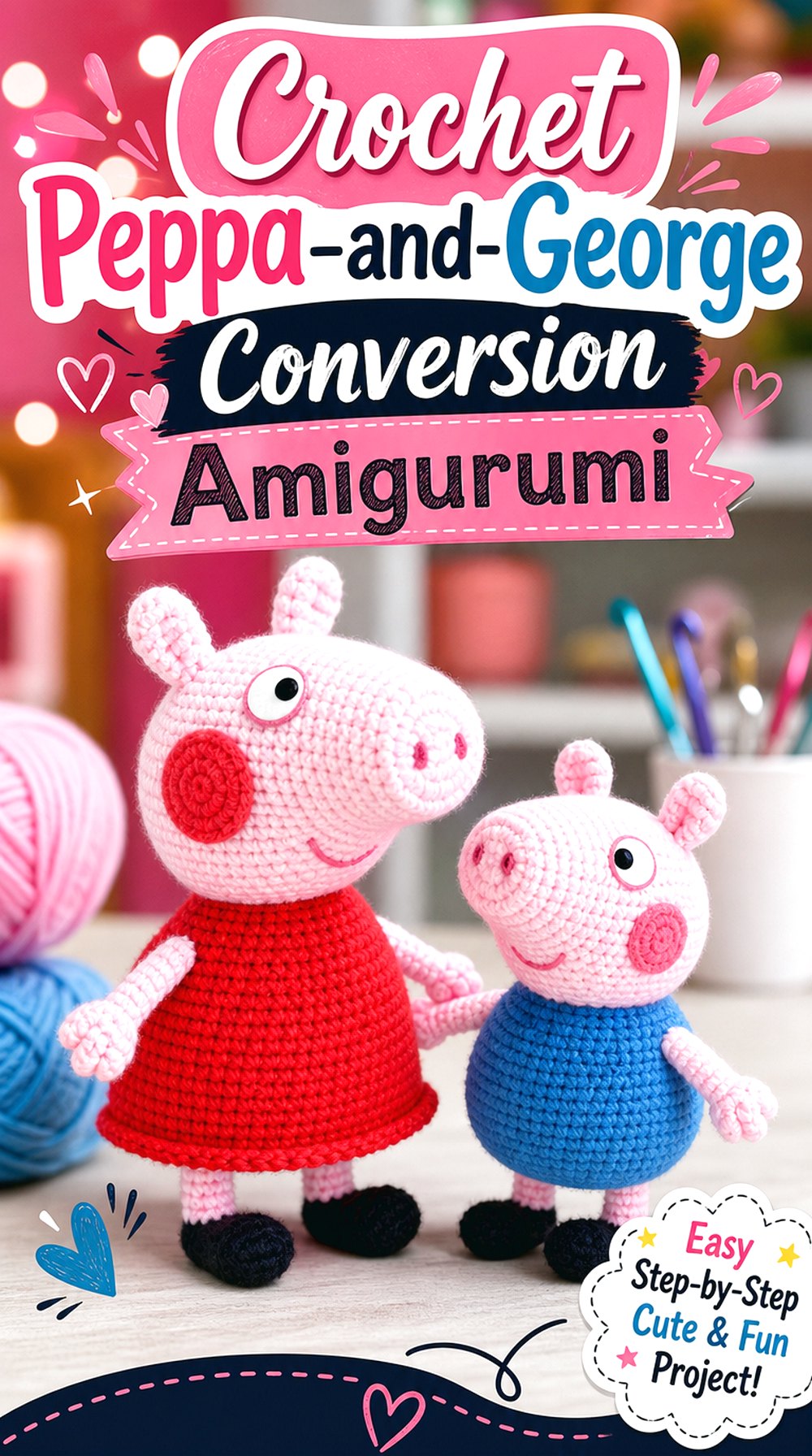 Crochet Peppa and George Conversion Amigurumi