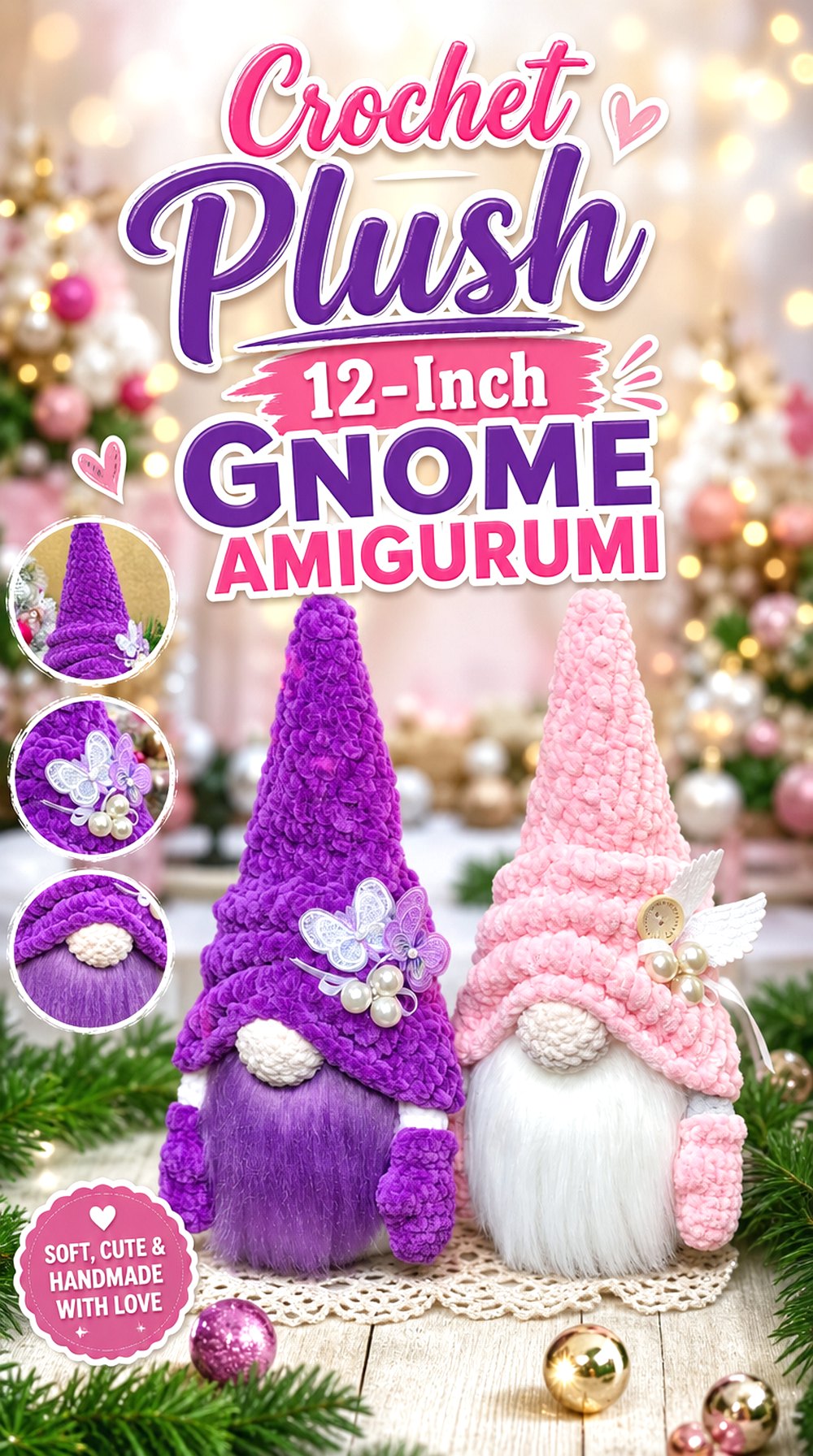 Crochet Plush Inch Gnome Amigurumi