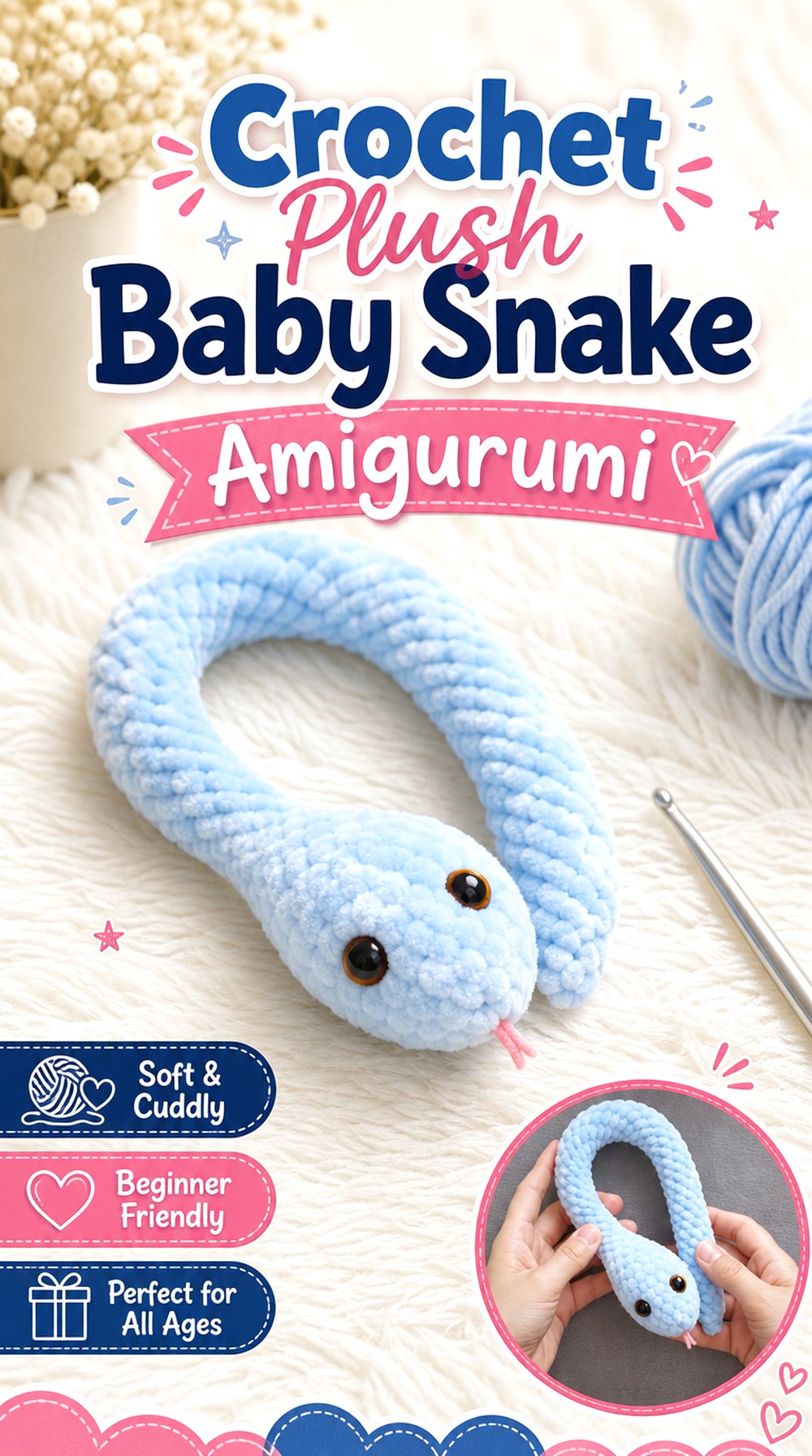 Crochet Plush Baby Snake Amigurumi