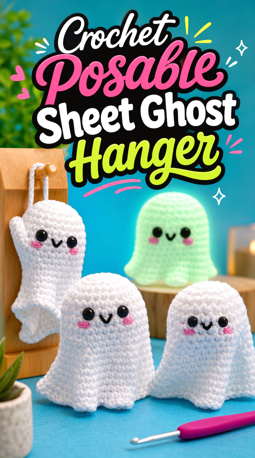 Crochet Posable Sheet Ghost Hanger
