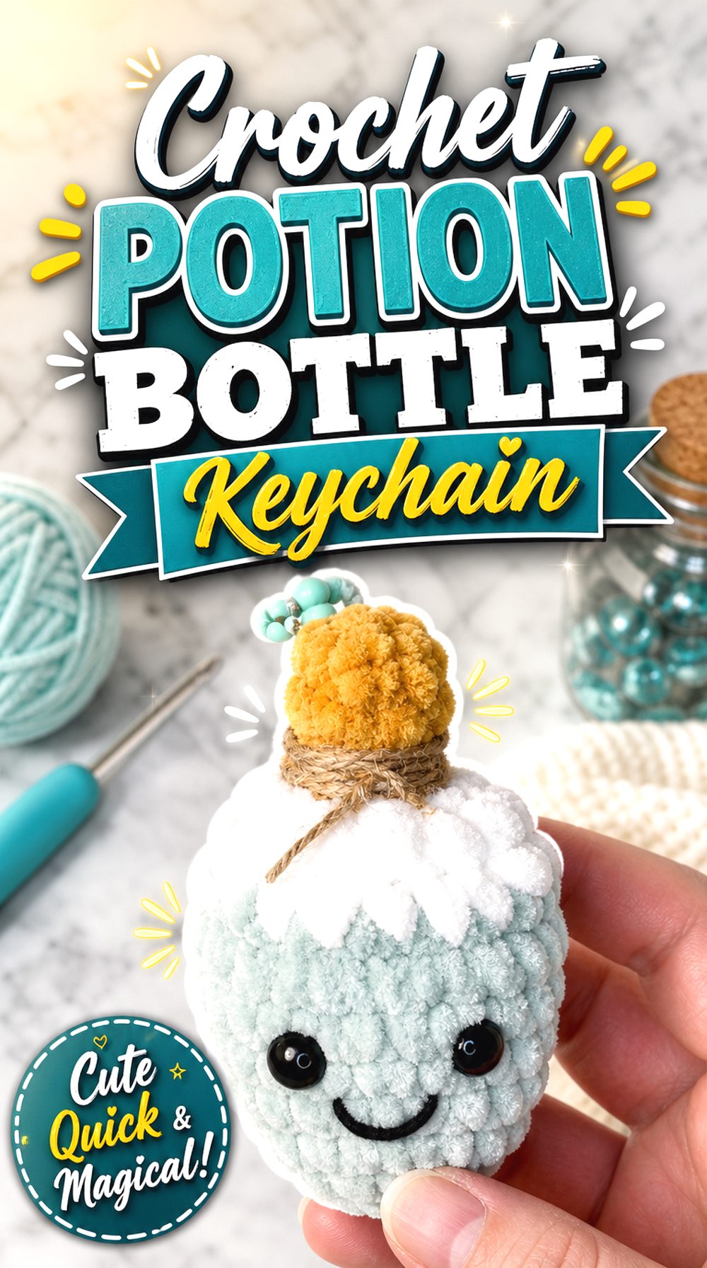Crochet Potion Bottle Keychain