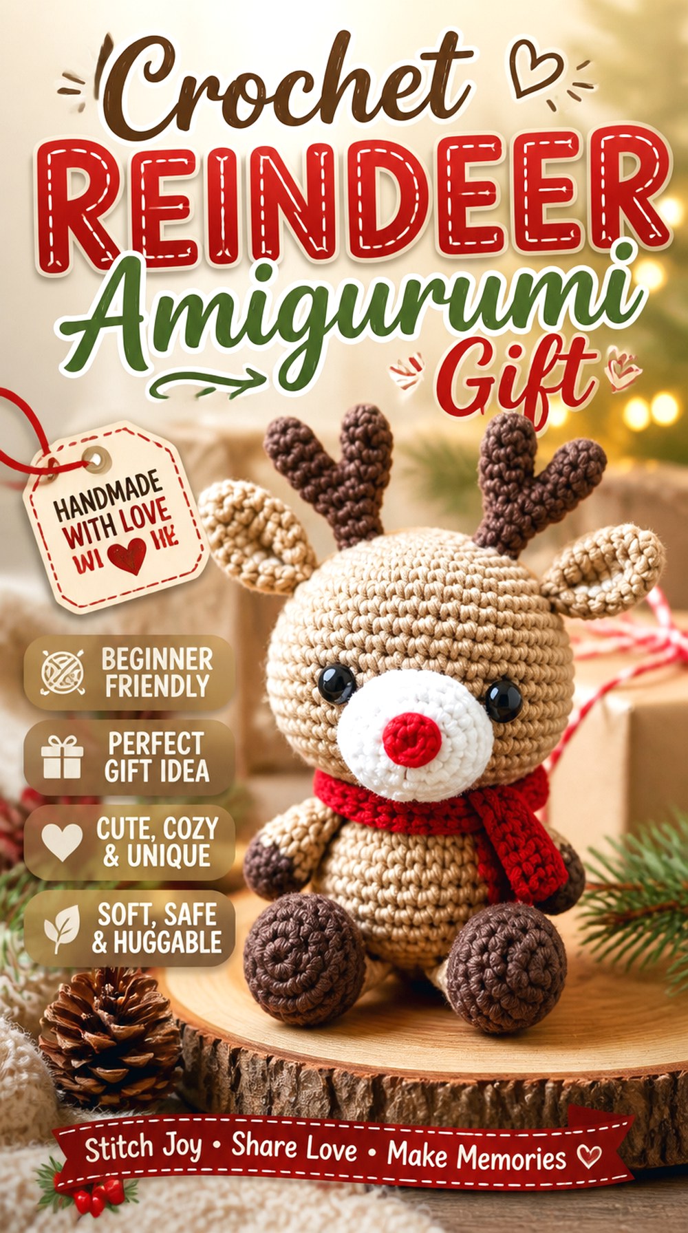 Crochet Reindeer Amigurumi Gift