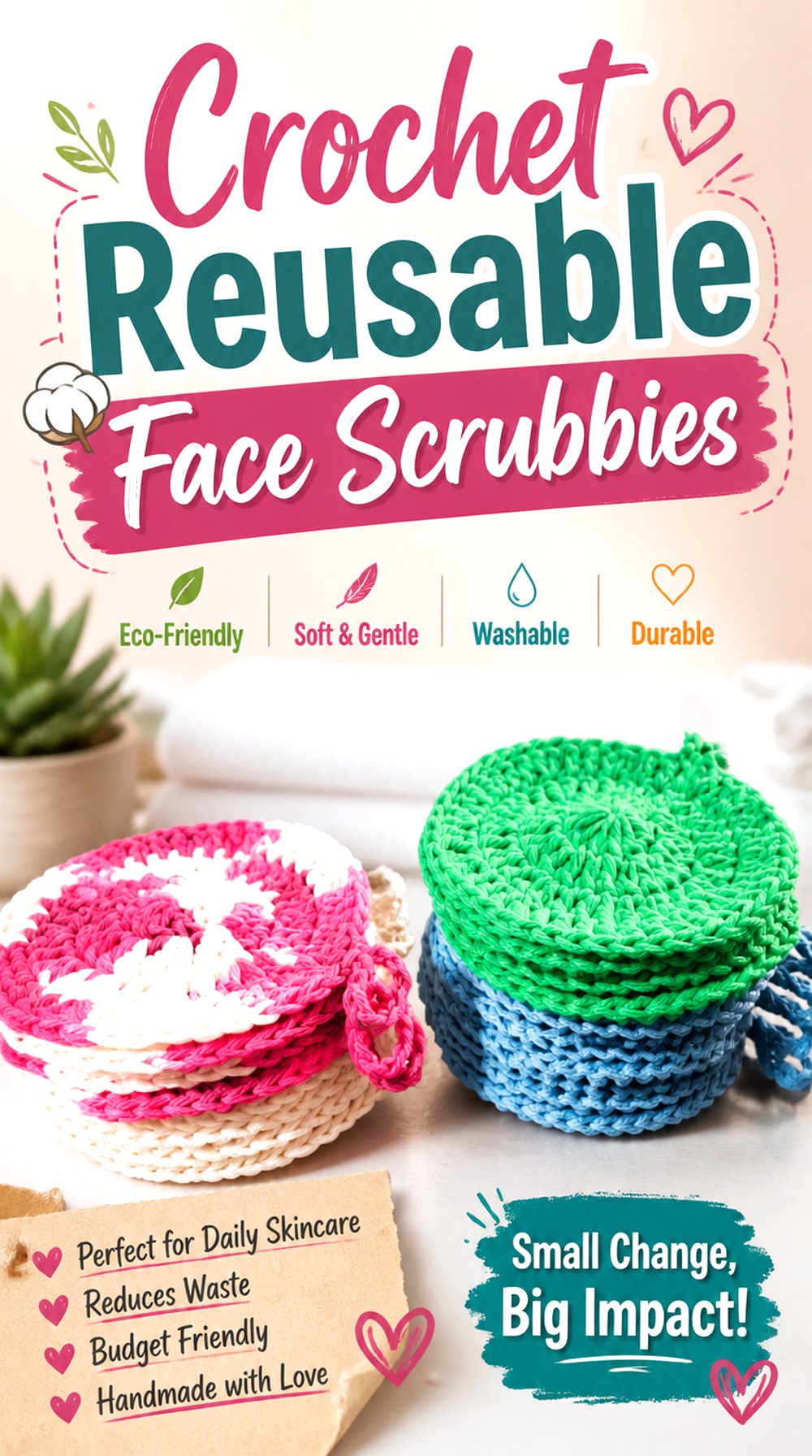 Crochet Reusable Face Scrubbies