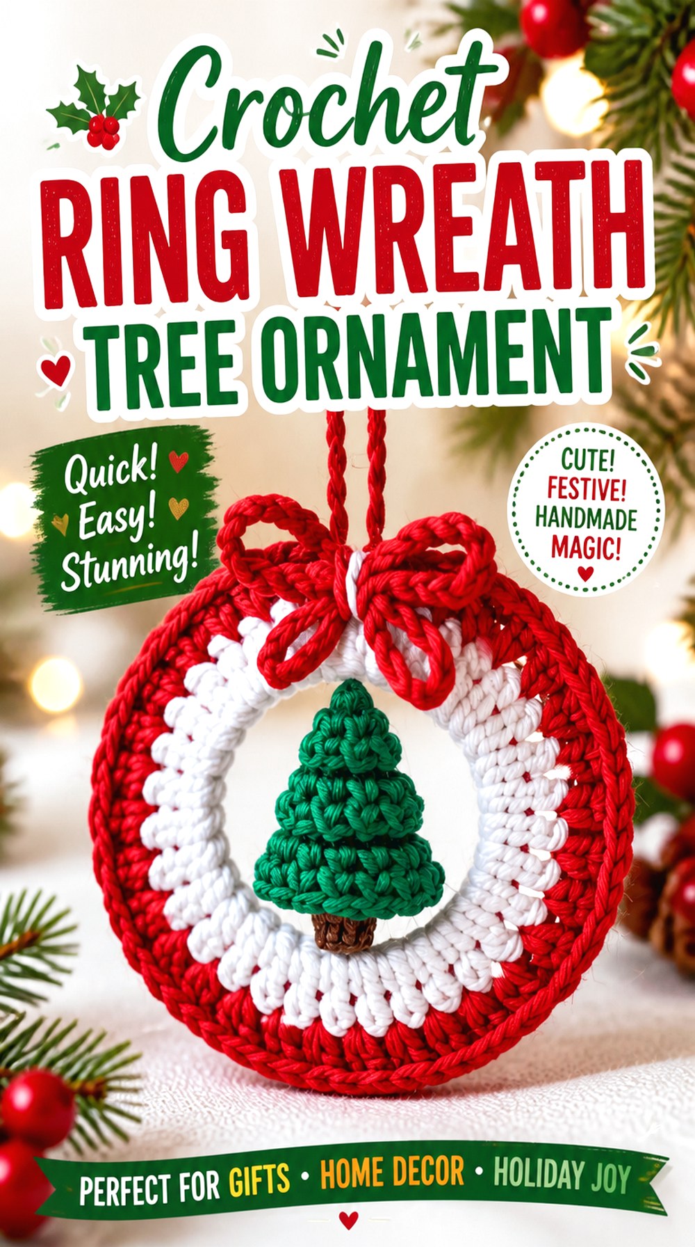 Crochet Ring Wreath Tree Ornament