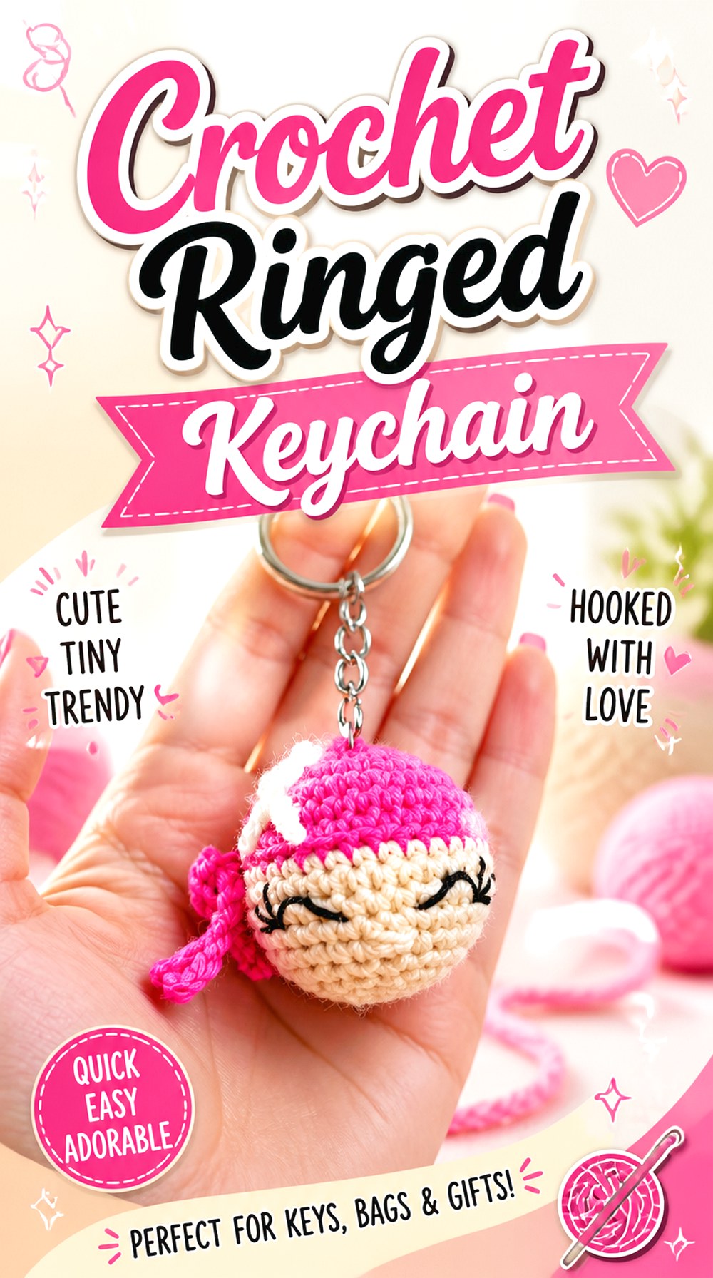 Crochet Ringed Keychain