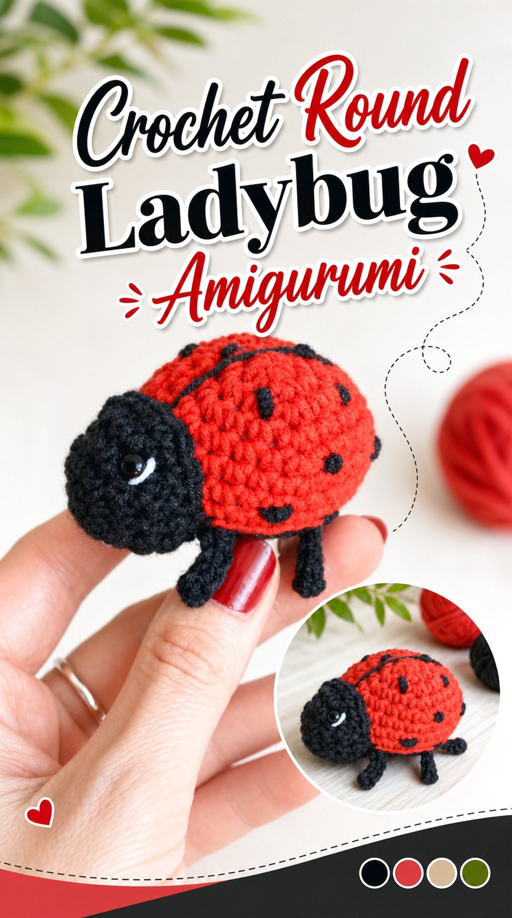 Crochet Round Ladybug Amigurumi