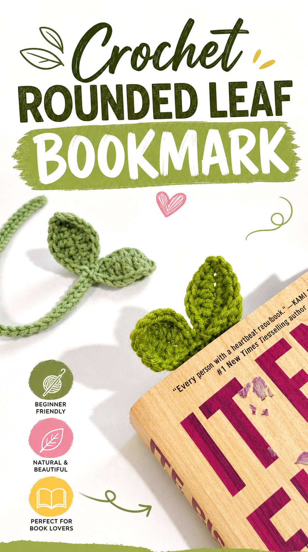 Crochet Rounded Leaf Bookmark