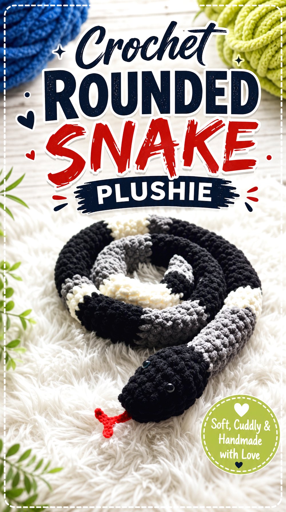 Crochet Rounded Snake Plushie