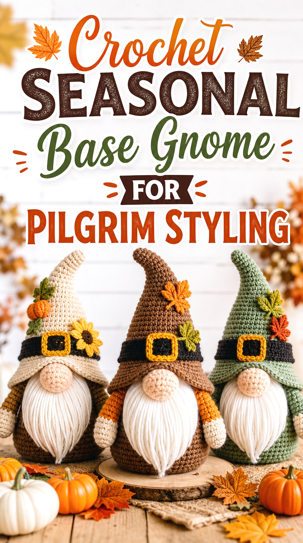 Crochet Seasonal Base Gnome for Pilgrim Styling