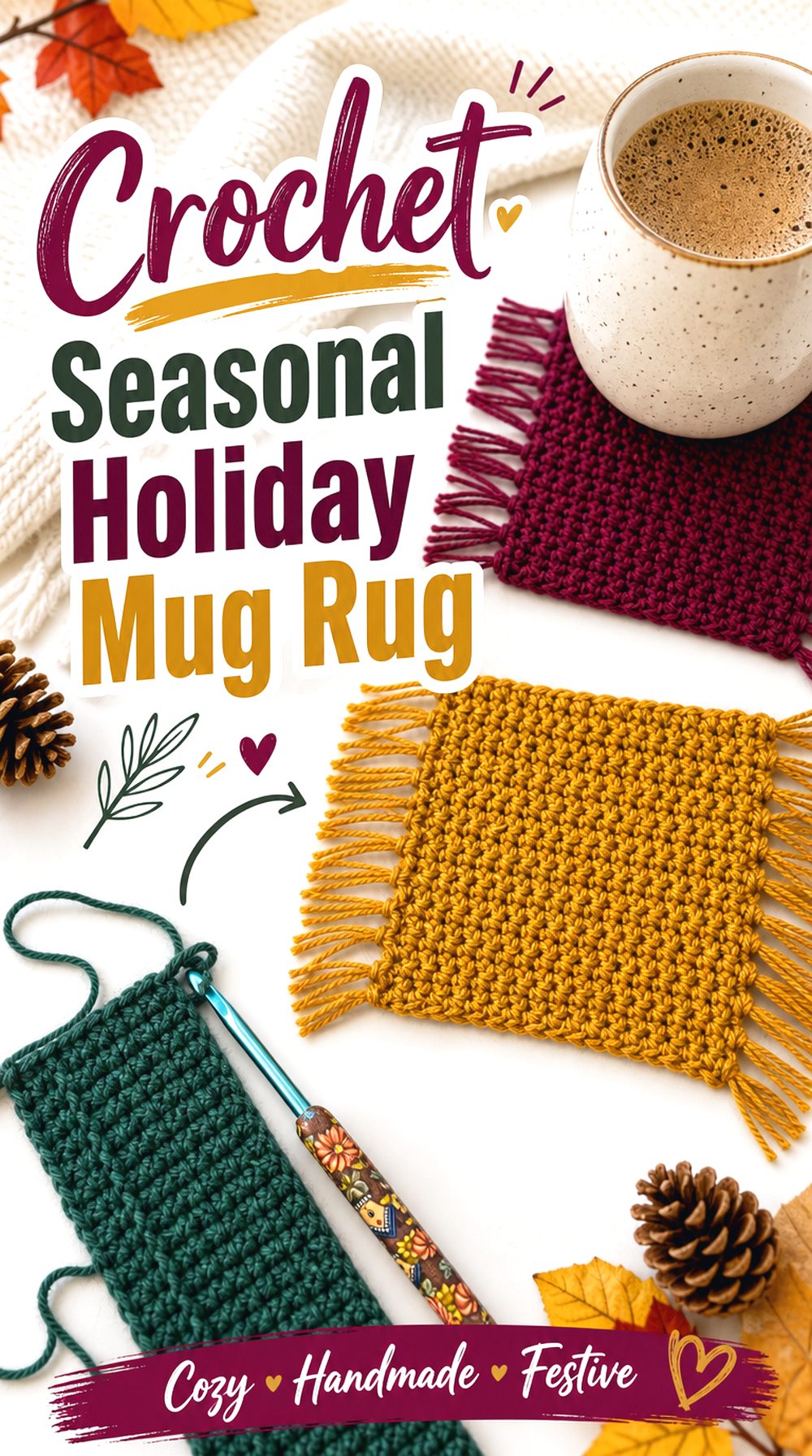 Crochet Seasonal Holiday Mug Rug