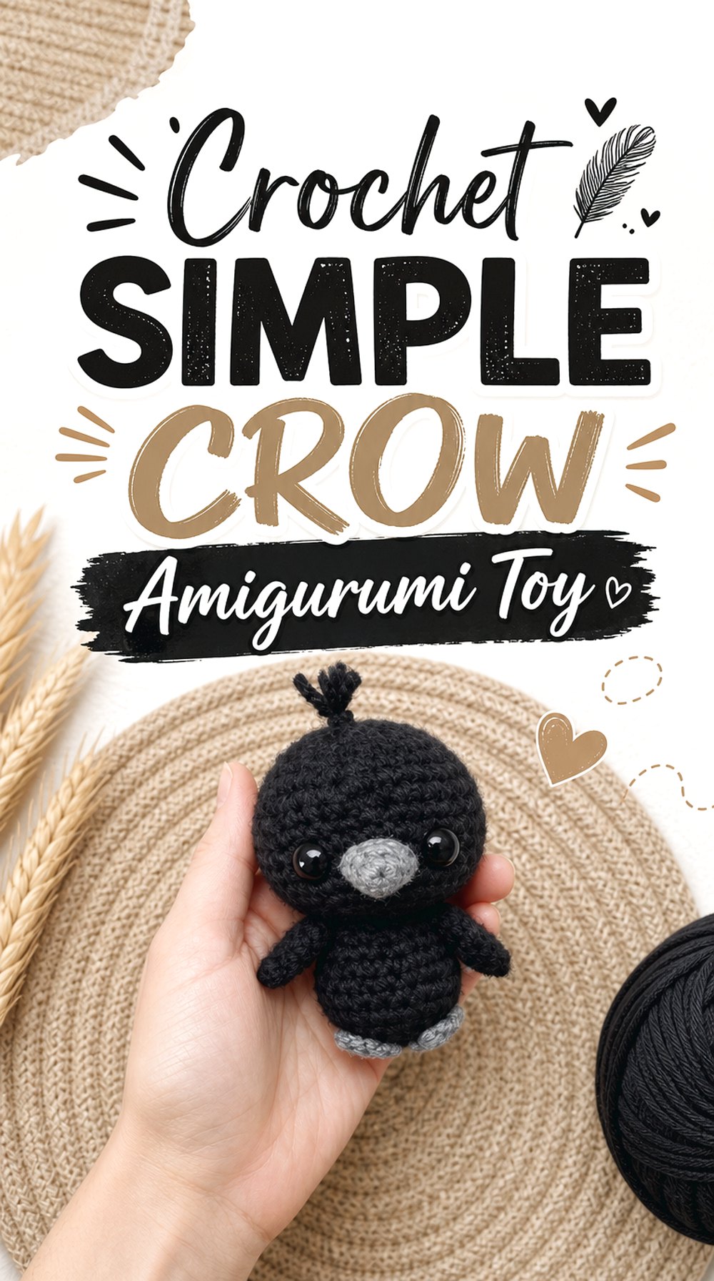 Crochet Simple Crow Amigurumi Toy