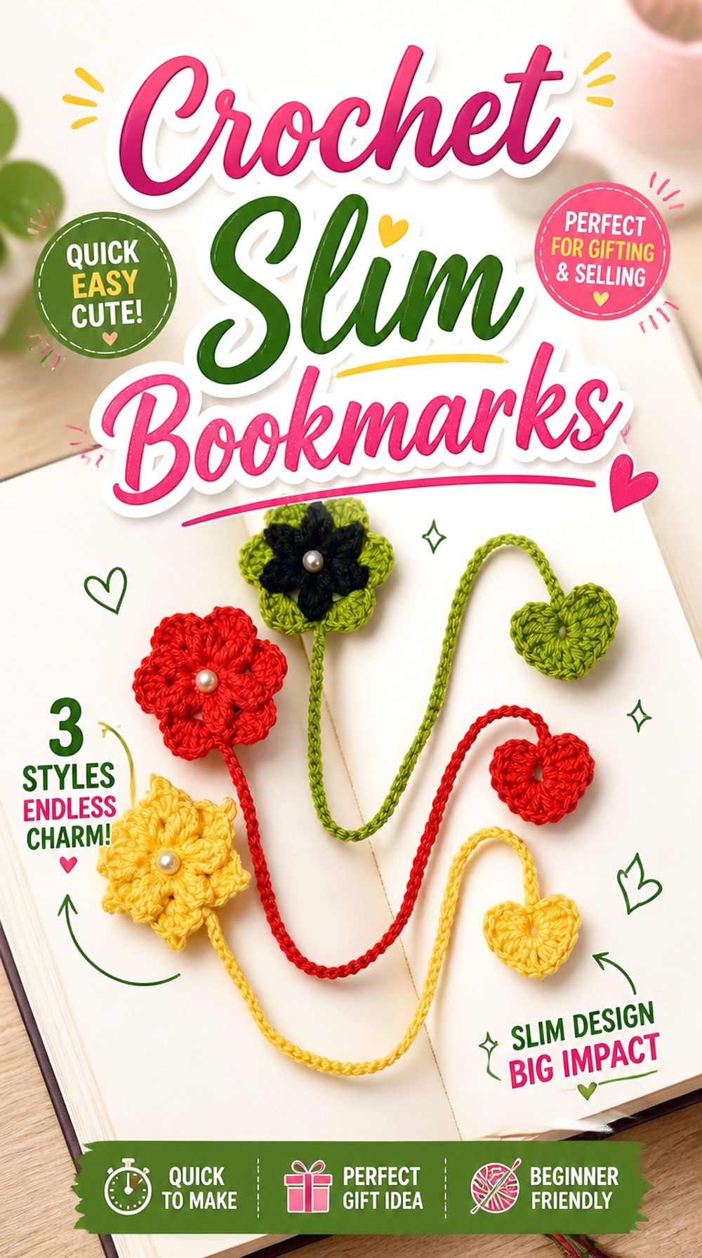 Crochet Slim Bookmarks