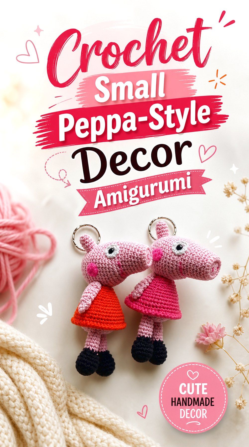 Crochet Small Peppa Style Decor Amigurumi