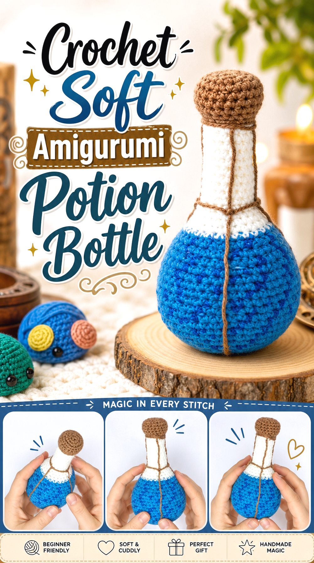Crochet Soft Amigurumi Potion Bottle