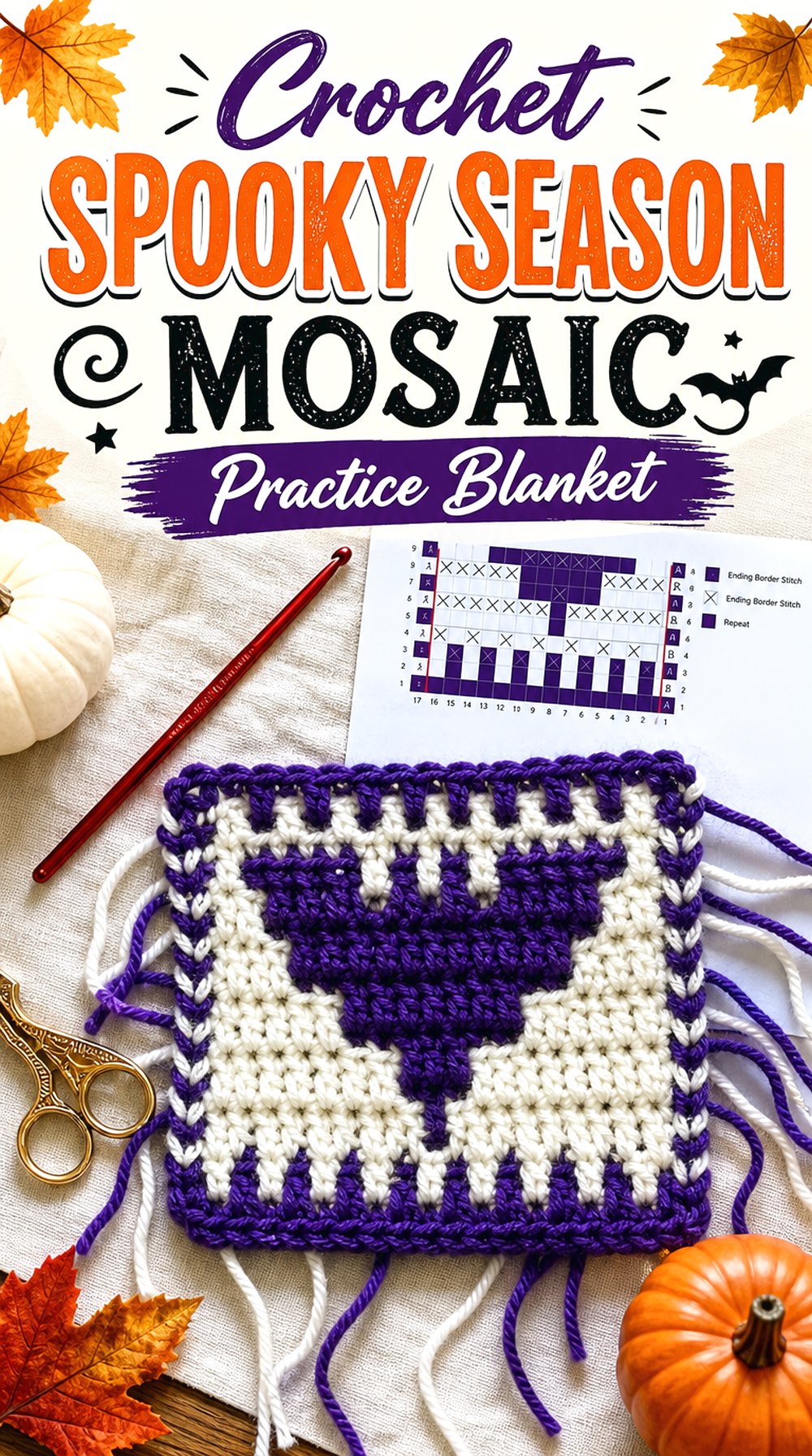 Crochet Spooky Season Mosaic Practice Blanket