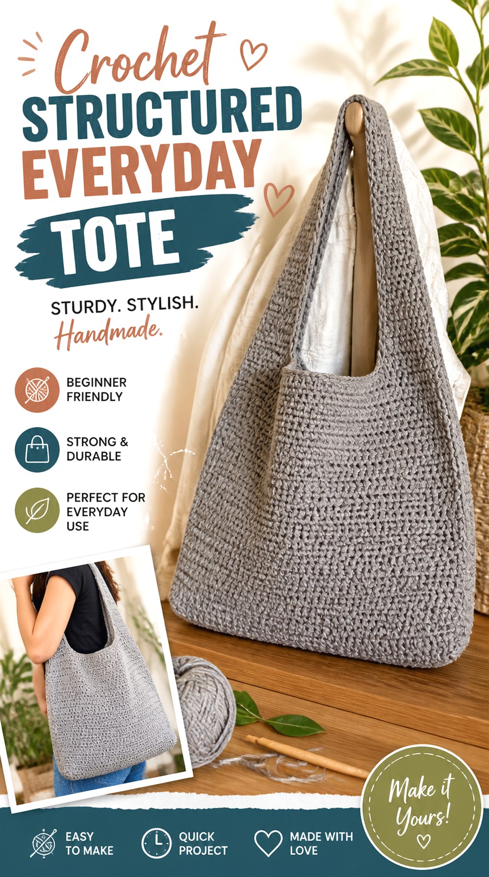 Crochet Structured Everyday Tote