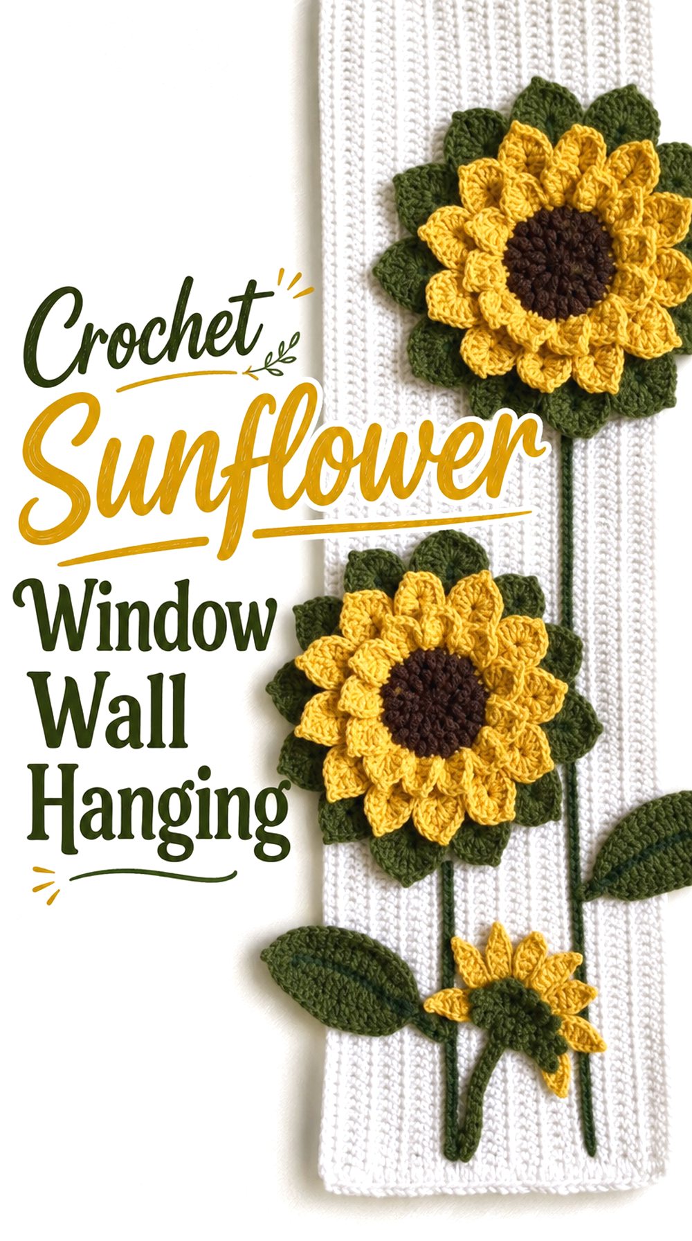 Crochet Sunflower Window Wall Hanging