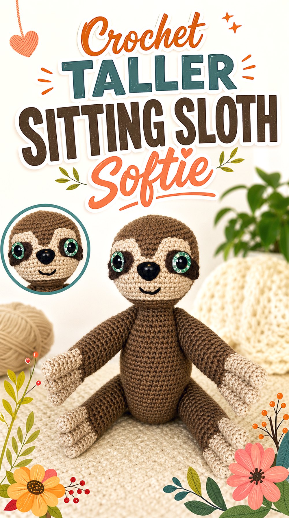 Crochet Taller Sitting Sloth Softie