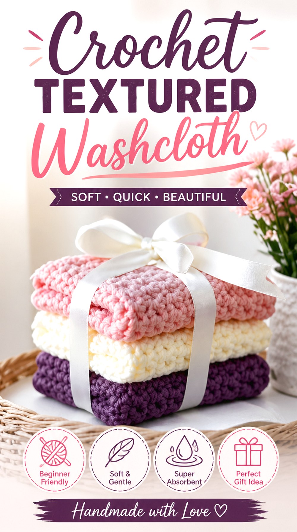 Crochet Textured Washcloth