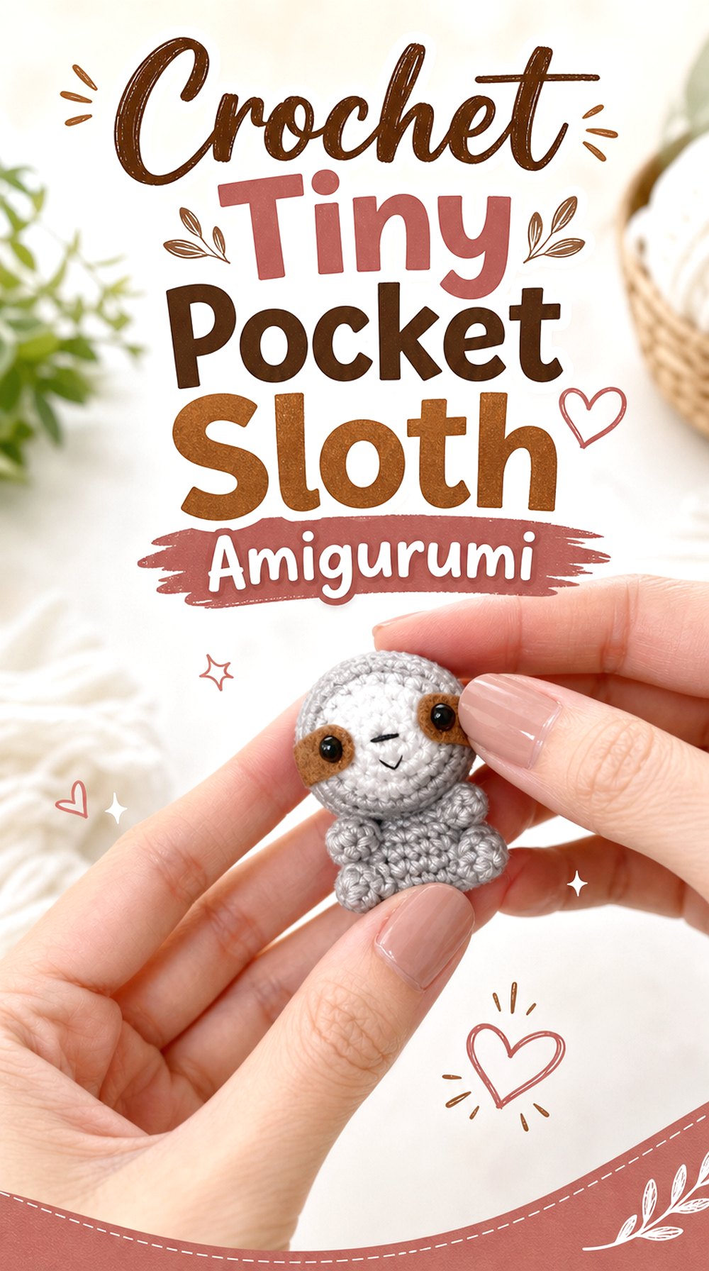 Crochet Tiny Pocket Sloth Amigurumi