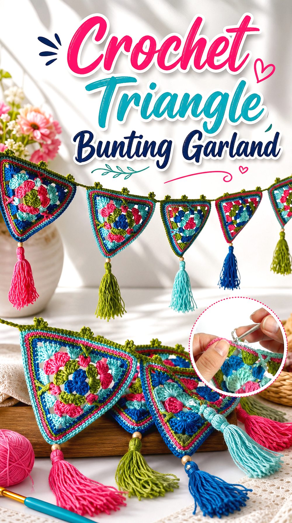 Crochet Triangle Bunting Garland