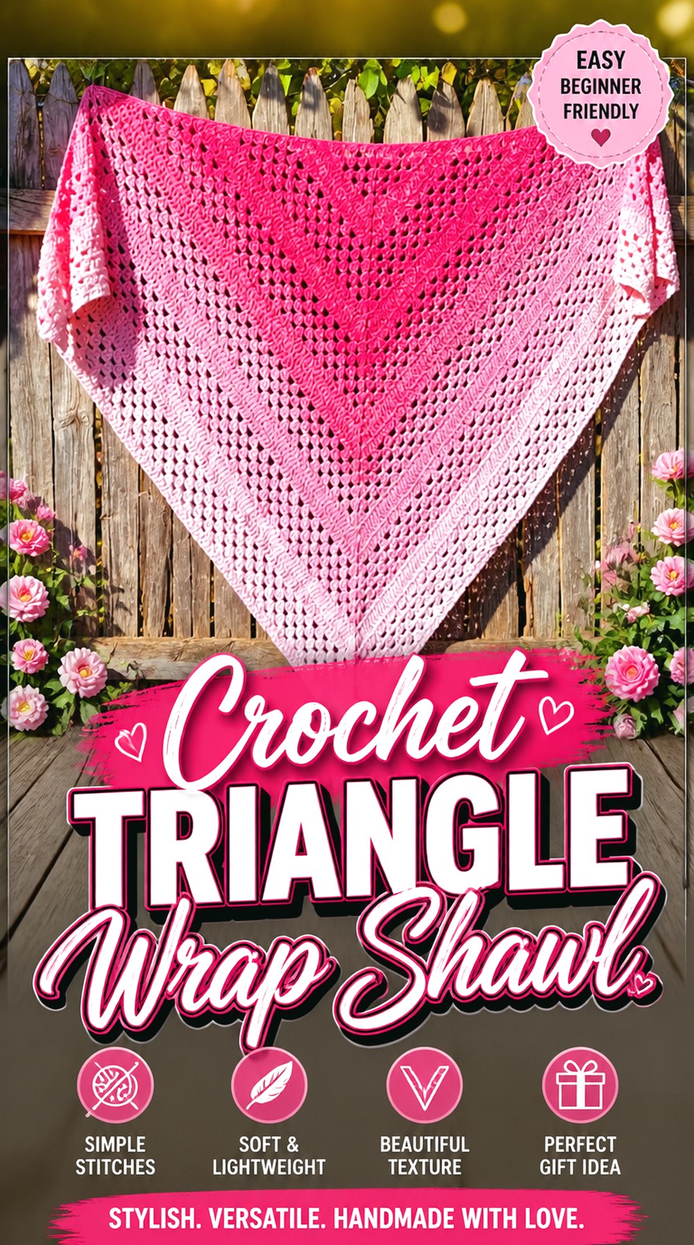 Crochet Triangle Wrap Shawl