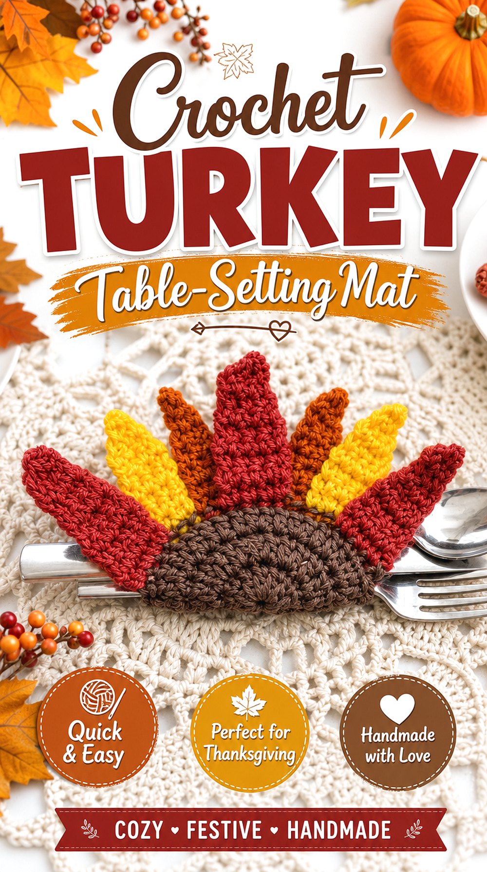 Crochet Turkey Table Setting Mat