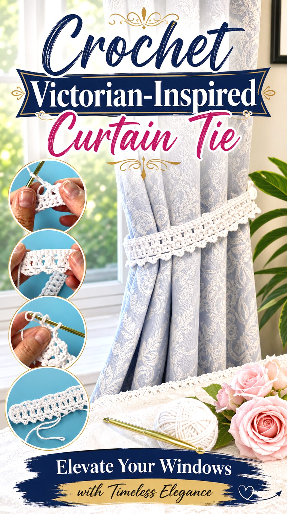 Crochet Victorian Inspired Curtain Tie