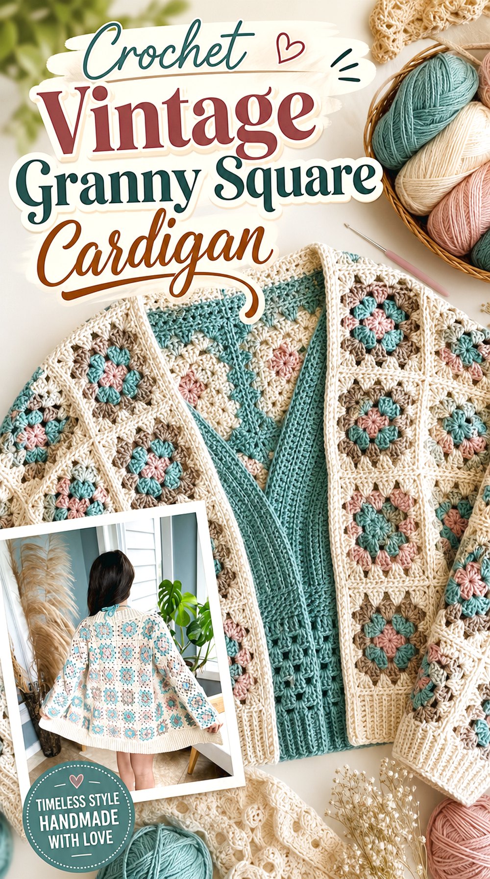 Crochet Vintage Granny Square Cardigan