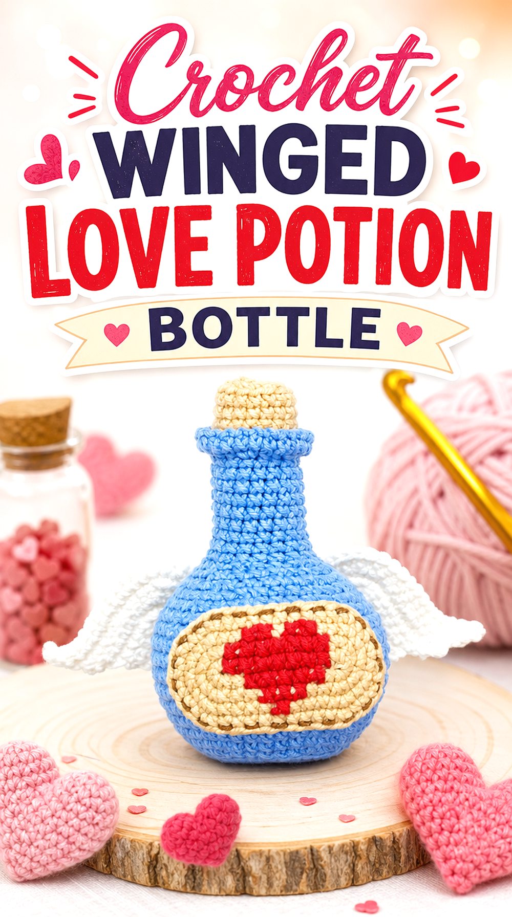 Crochet Winged Love Potion Bottle