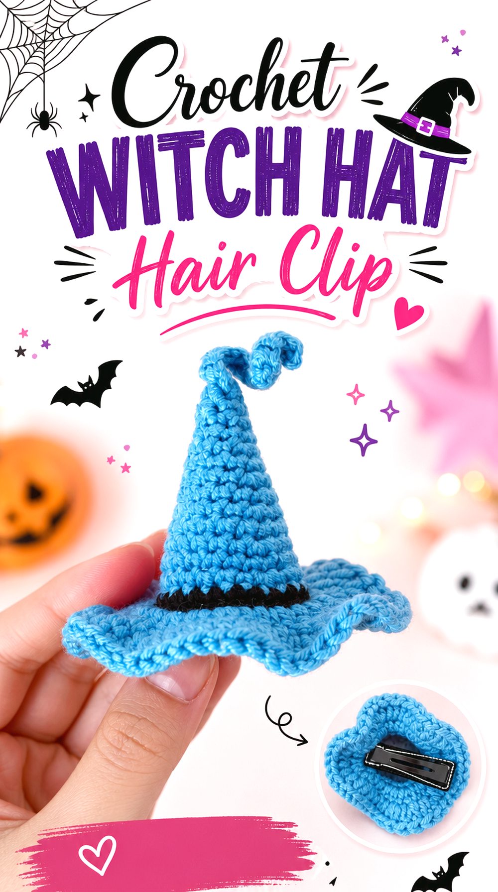Crochet Witch Hat Hair Clip