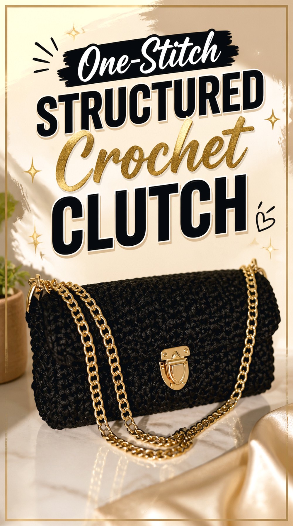 One Stitch Structured Crochet Clutch