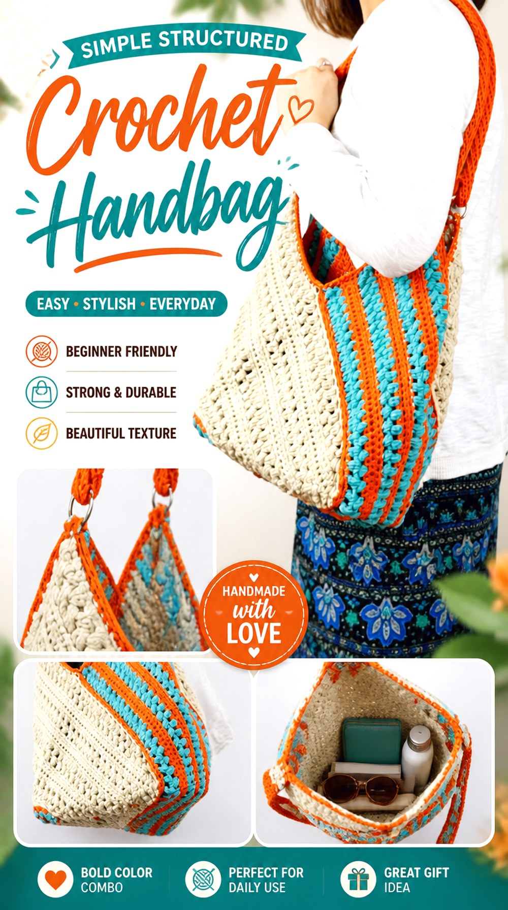 Simple Structured Crochet Handbag